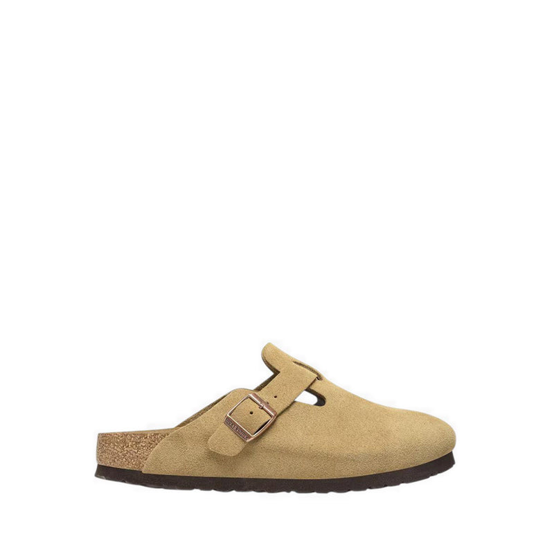 Birkenstock Boston Suede Leather Latte Cream