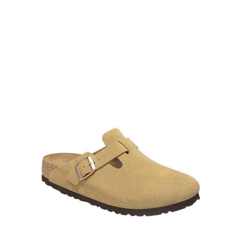 Birkenstock Boston Suede Leather Latte Cream