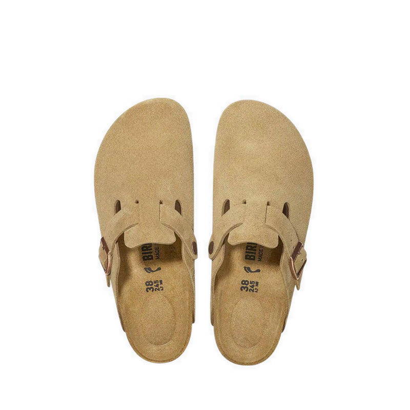 Birkenstock Boston Suede Leather Latte Cream