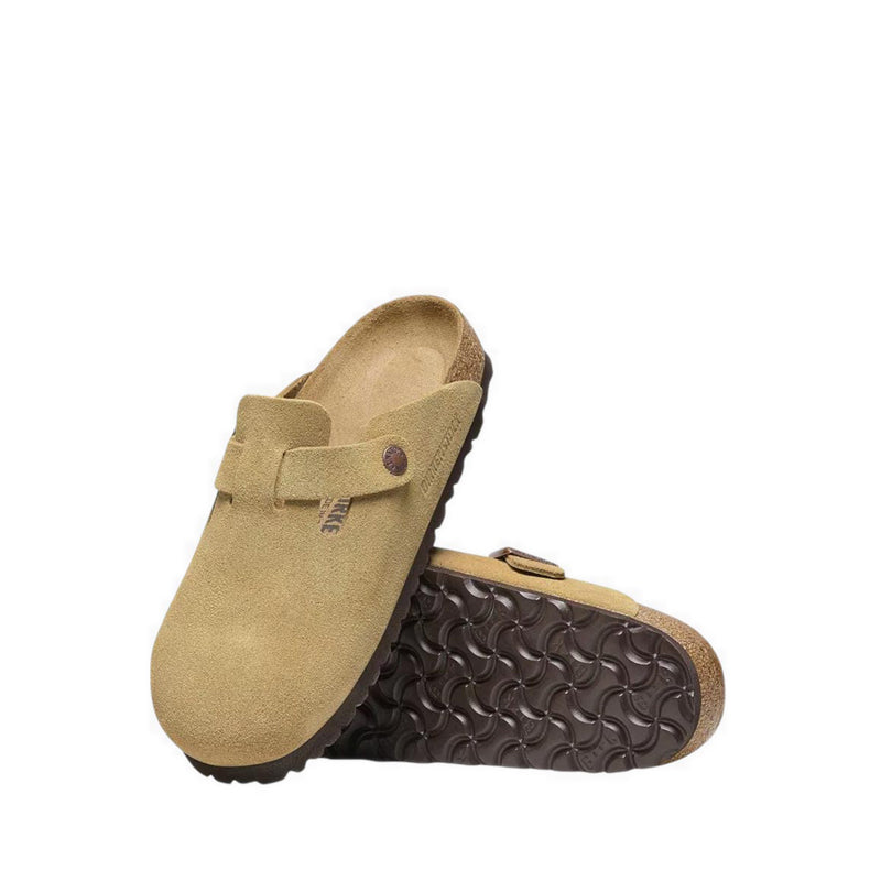 Birkenstock Boston Suede Leather Latte Cream
