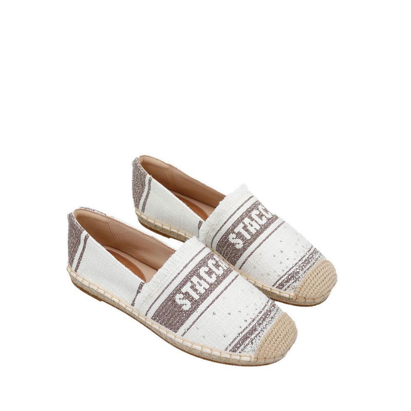 9Ua22-Wht Women'S Espadrilles Flats - White