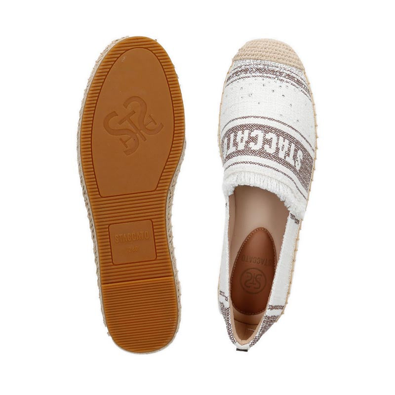 9Ua22-Wht Women'S Espadrilles Flats - White