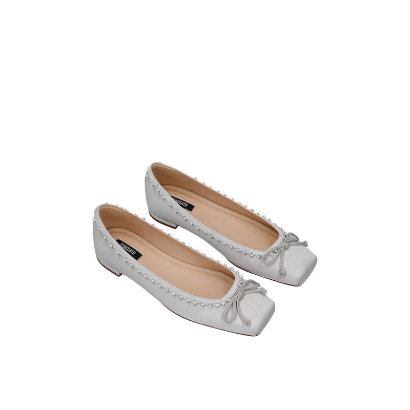 9Ur58-Gre Ballerina Flats - Gray