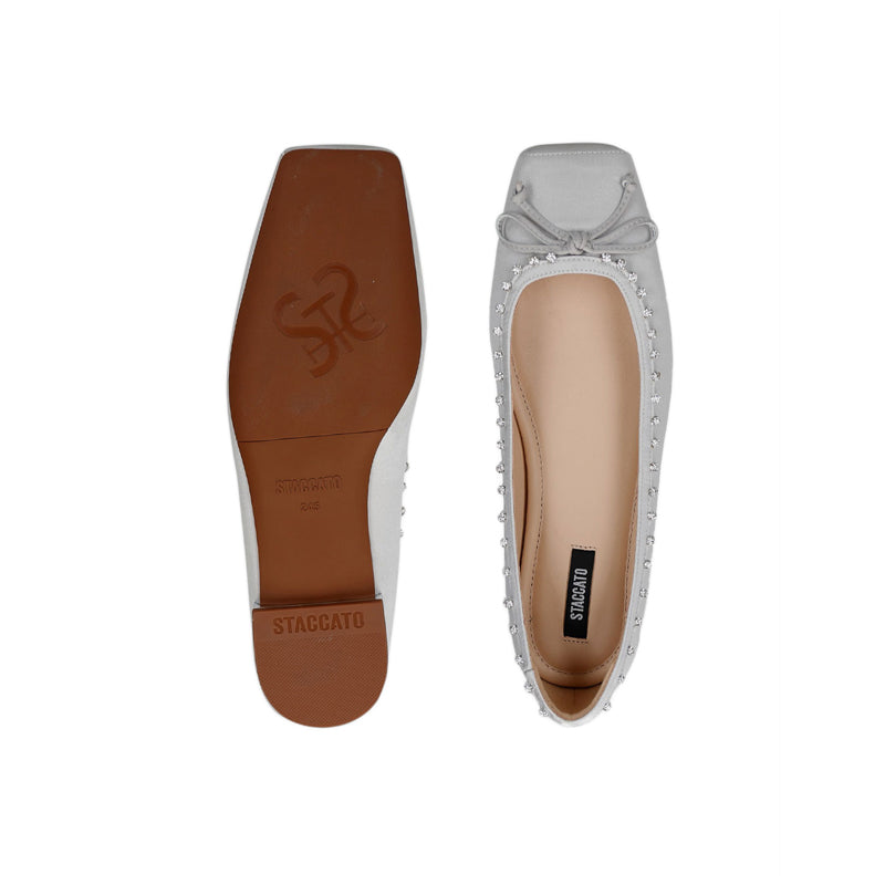 9Ur58-Gre Ballerina Flats - Gray