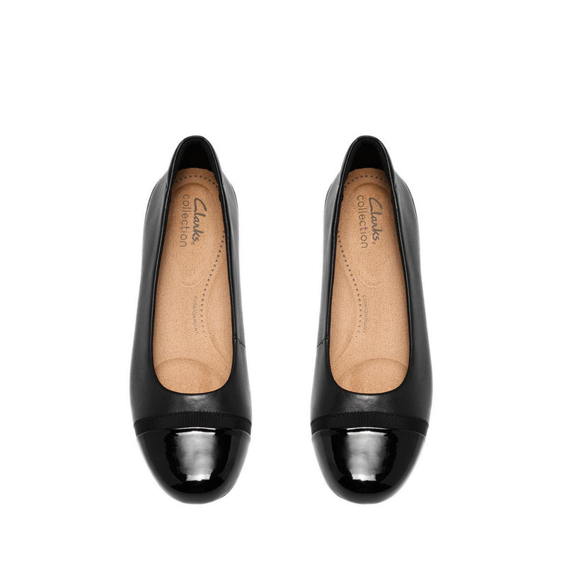 Clarks Womens Cathrynn Dusk - Black/Black Pat