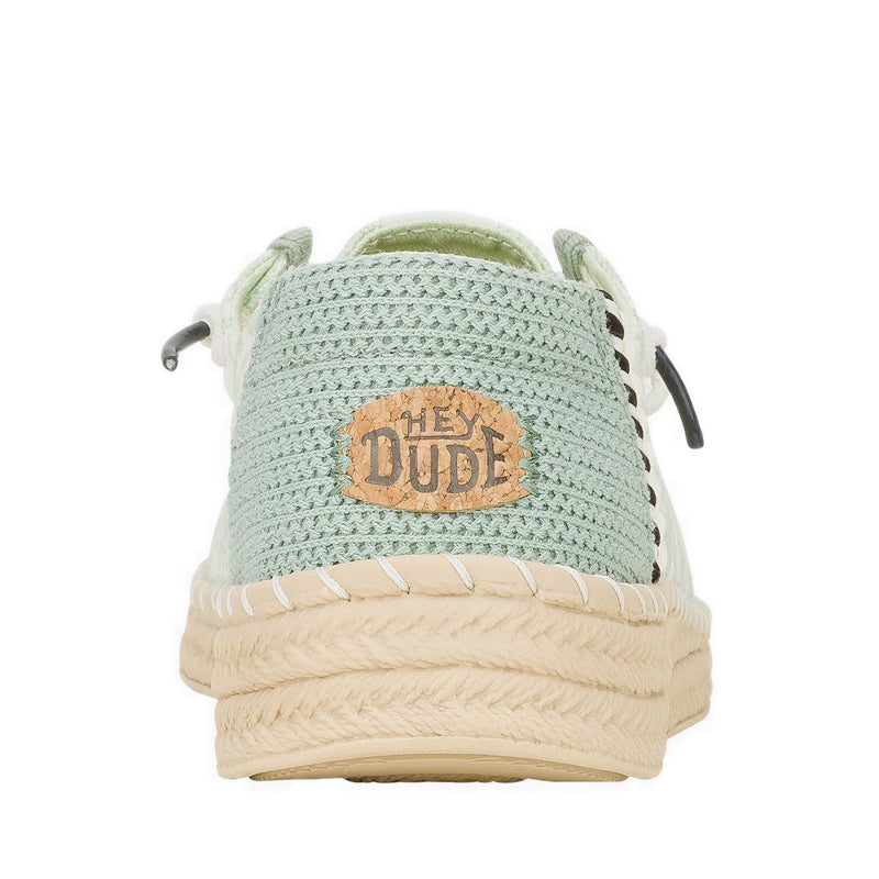 Wendy Espadrille Retro Palm - Celadon Green/White