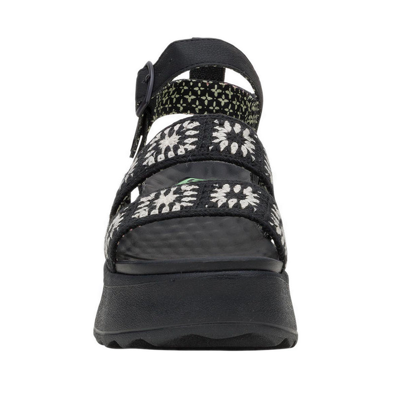 Delray Buckle Cottage Crochet Black/White