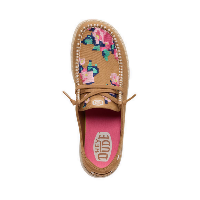 Wendy Cross Stitch Tan/Multi