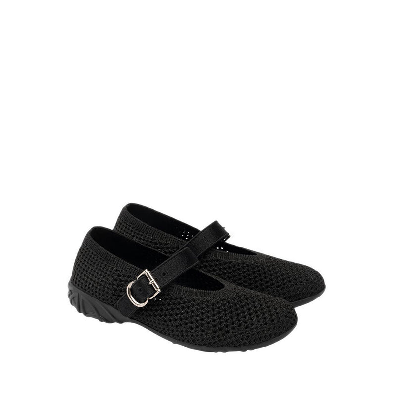 Mary Jane Honey Wedge Women's Flats - Black