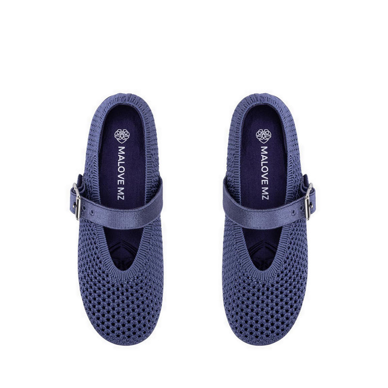 Mary Jane Honey Wedge Women's Flats - Blue