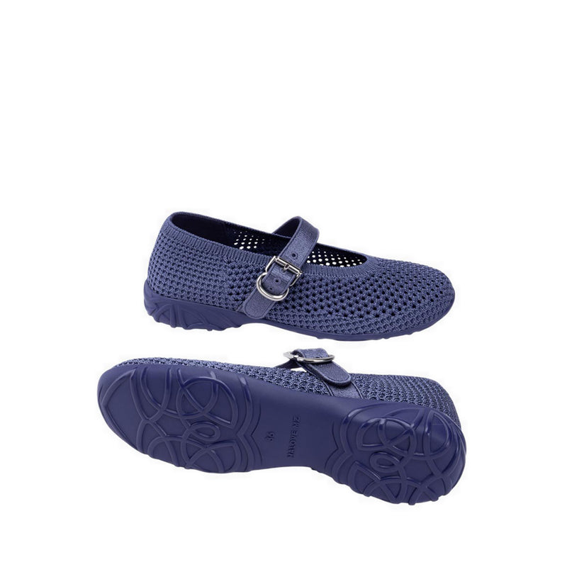 Mary Jane Honey Wedge Women's Flats - Blue