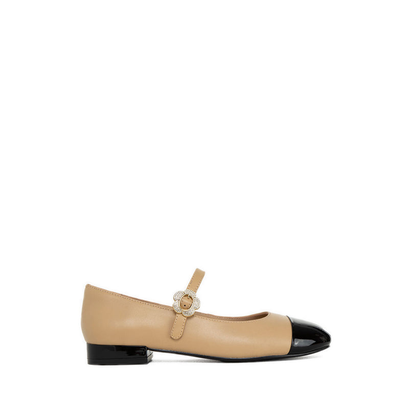 ZHA33-1 Women's Mary Jane Flats - Cream