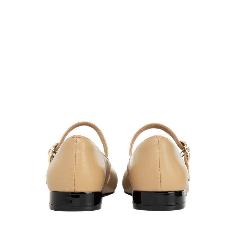 ZHA33-1 Women's Mary Jane Flats - Cream