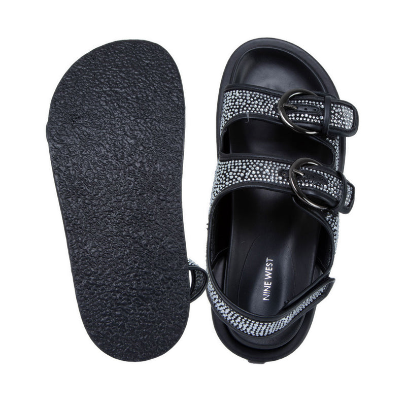 AMBER Women's Flat Sandals - Black