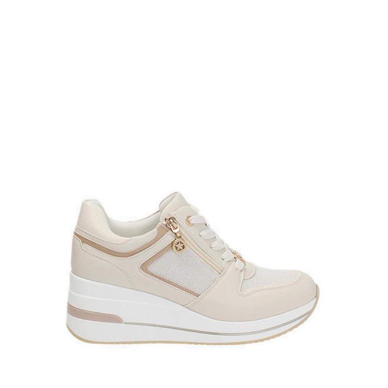 CHARITA Women's Platform Sneakers - Beige