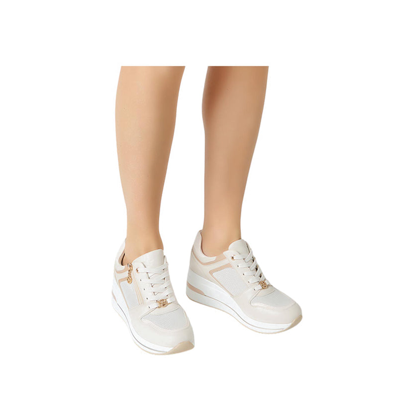 CHARITA Women's Platform Sneakers - Beige