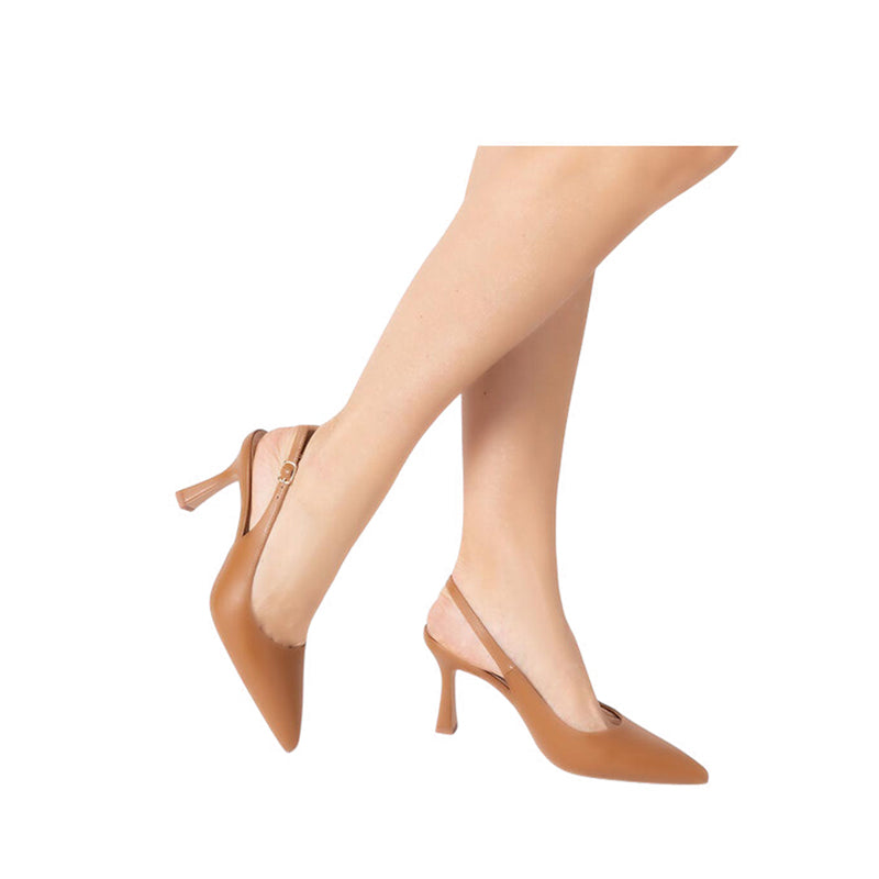 BLANCHE Women's Slingback Heels - Tan