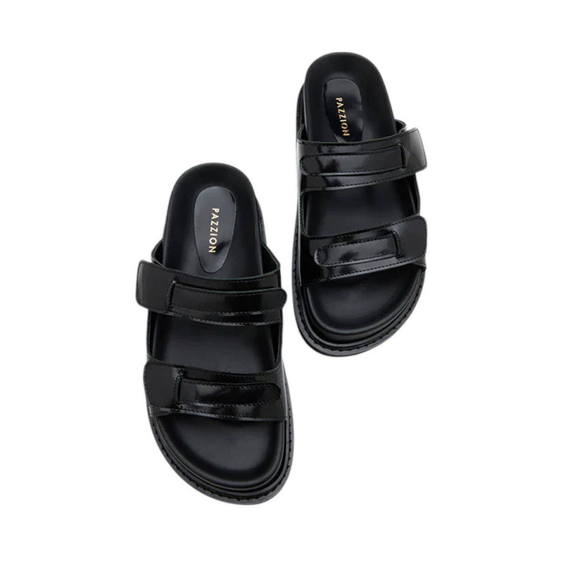 Henrietta Platform Slide Sandals - Black