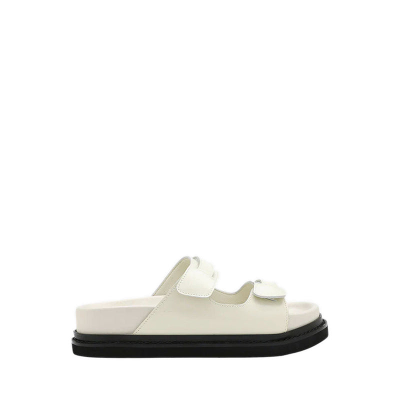 Henrietta Platform Slide Sandals - White