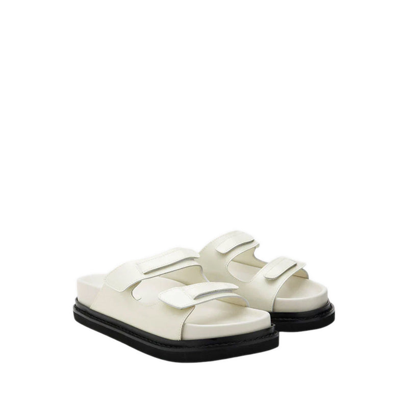 Henrietta Platform Slide Sandals - White
