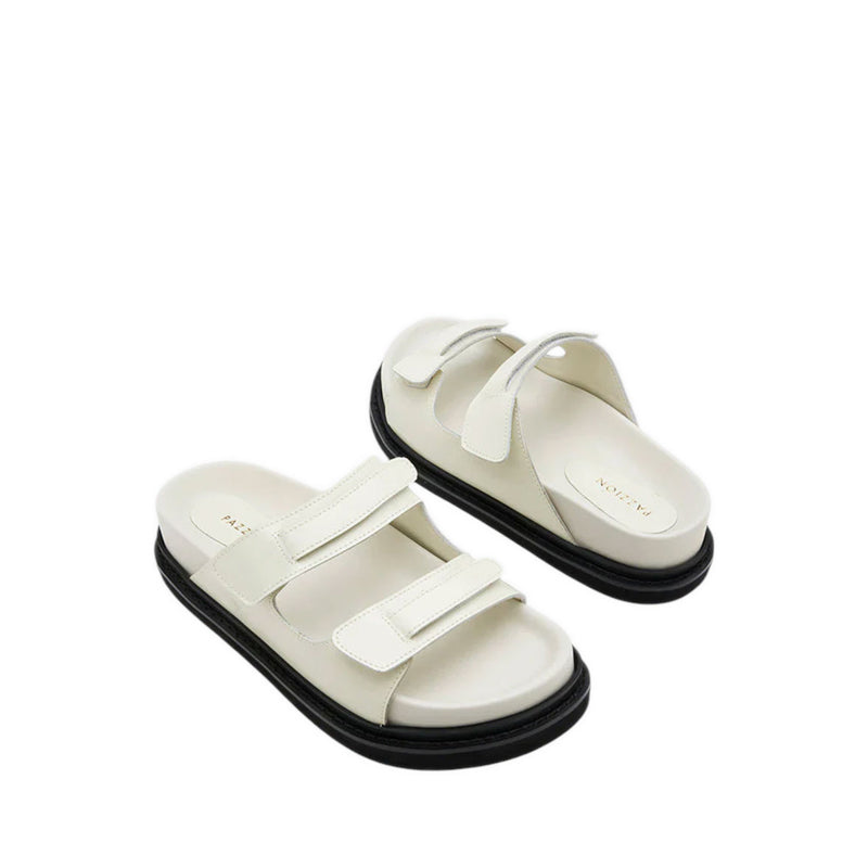 Henrietta Platform Slide Sandals - White
