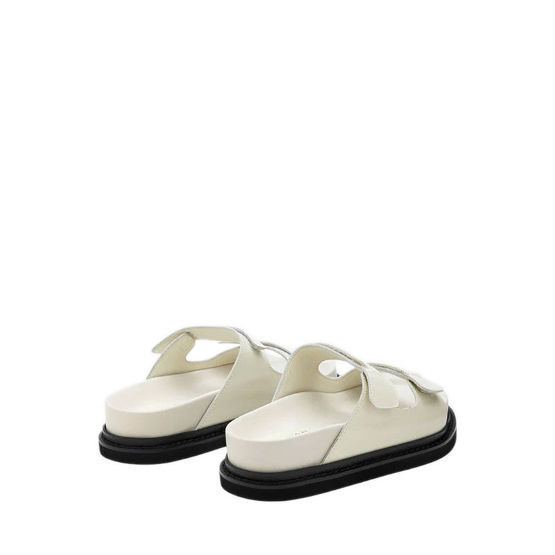 Henrietta Platform Slide Sandals - White