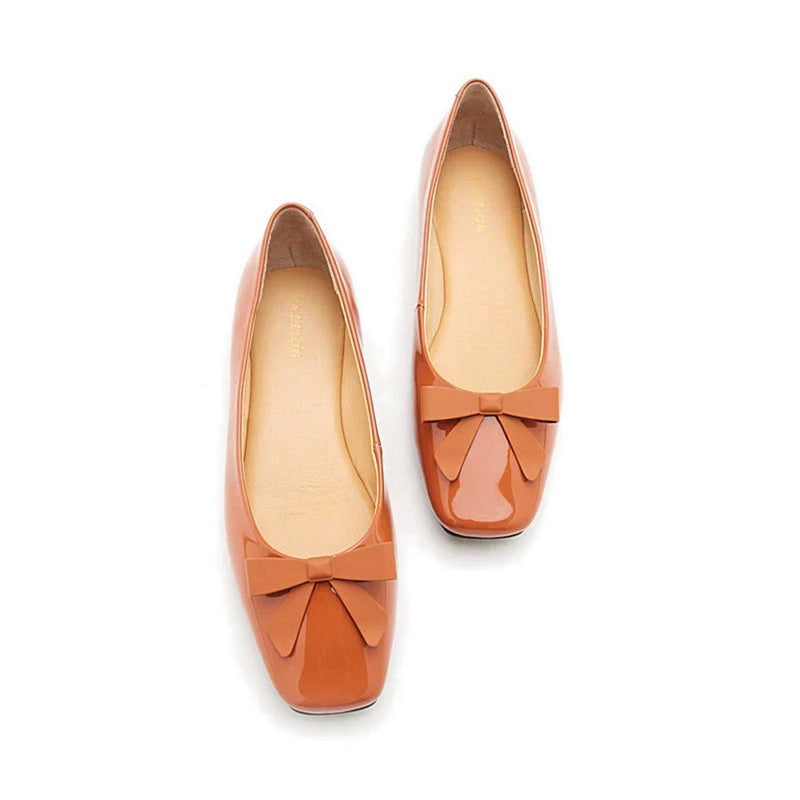 Ariel Ribbon Detailed Flats - Orange