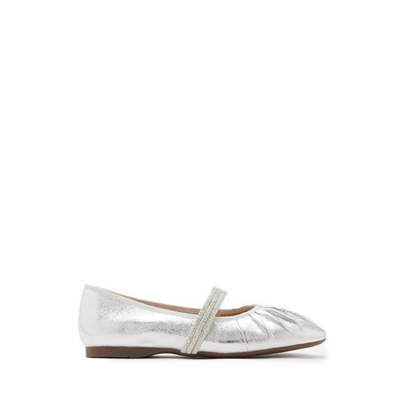 Sarto Crystal Embellished Strapped Mary Janes - Silver