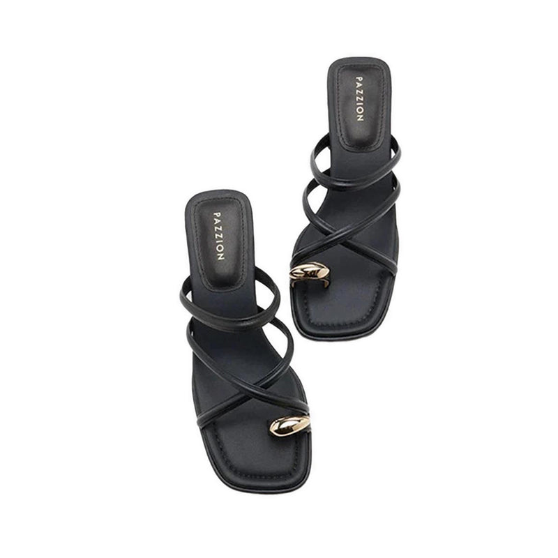 Carmen Toe-Ring Sandal Heels - Black