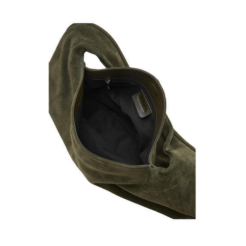 Pazzion Women's Esther Suede Shoulder Bag - Dark Green