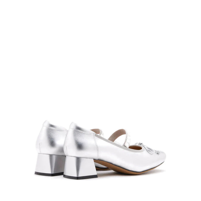 Billie Crystal-Embellished Bow Mary Jane Heels - Silver