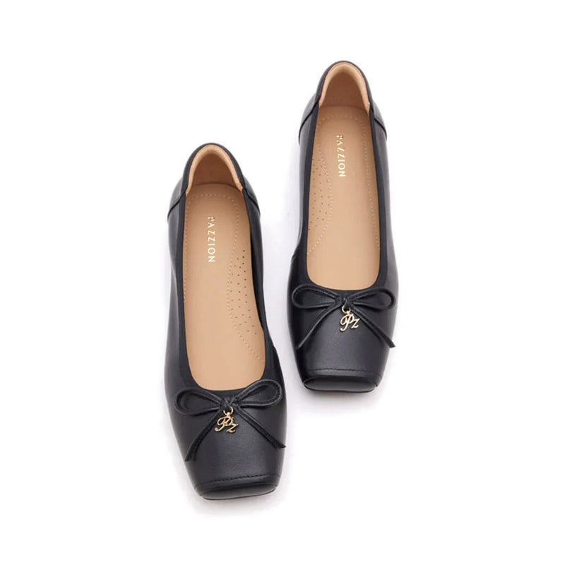 Moxie Square-Toe Ballet Flats - Black
