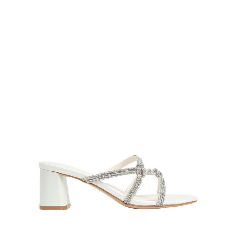 Crystal Sandal Heels - Beige