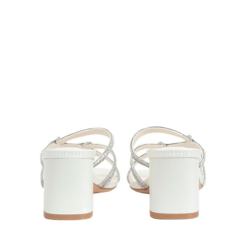 Crystal Sandal Heels - Beige
