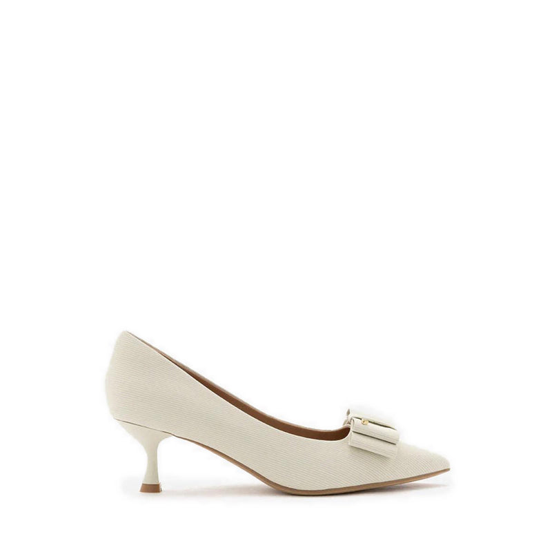 Jream Twin Bow Heels - Beige
