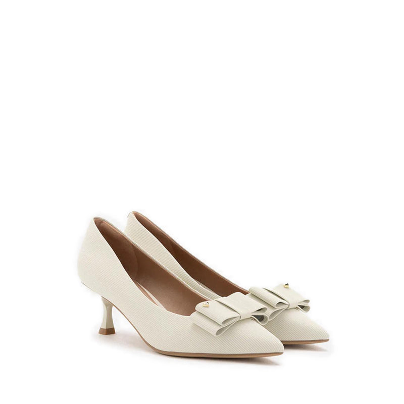 Jream Twin Bow Heels - Beige