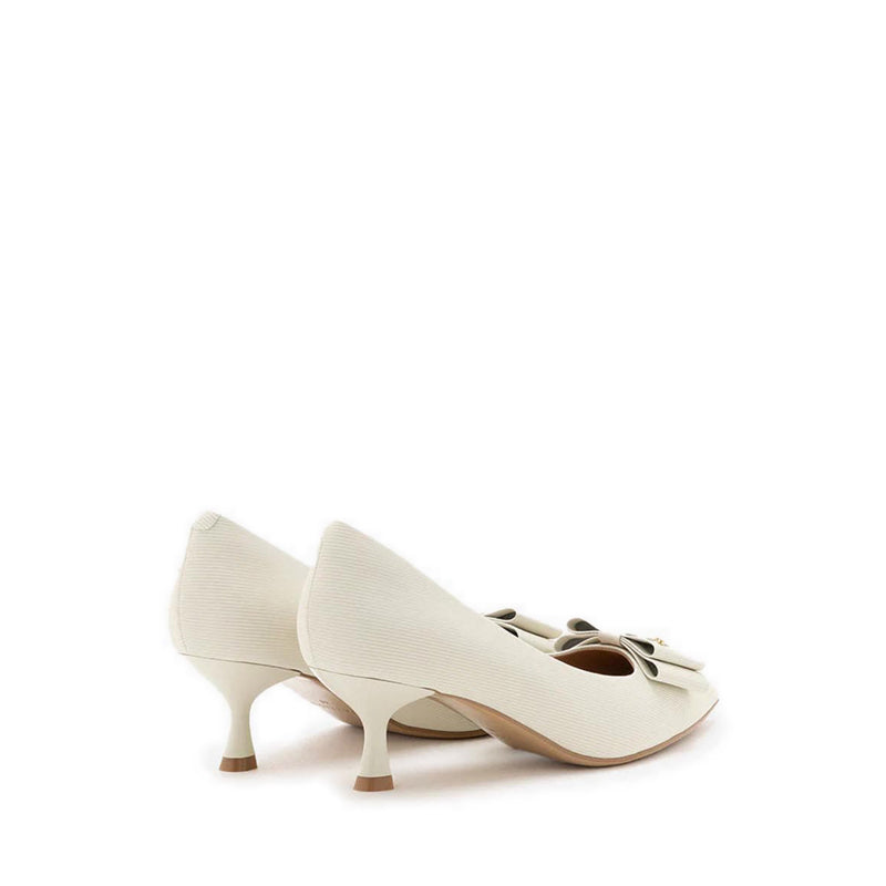 Jream Twin Bow Heels - Beige