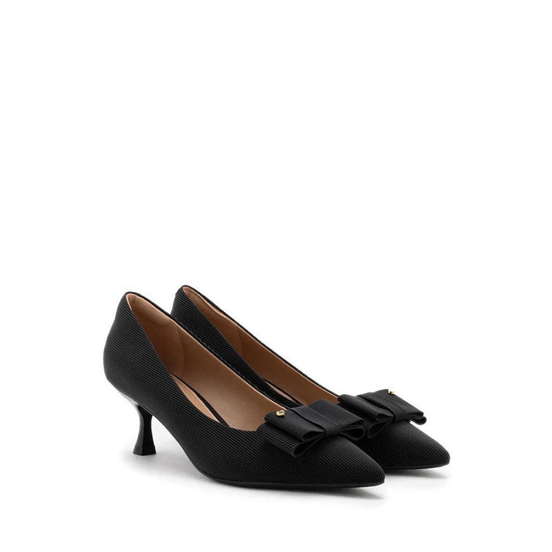 Jream Twin Bow Heels - Black