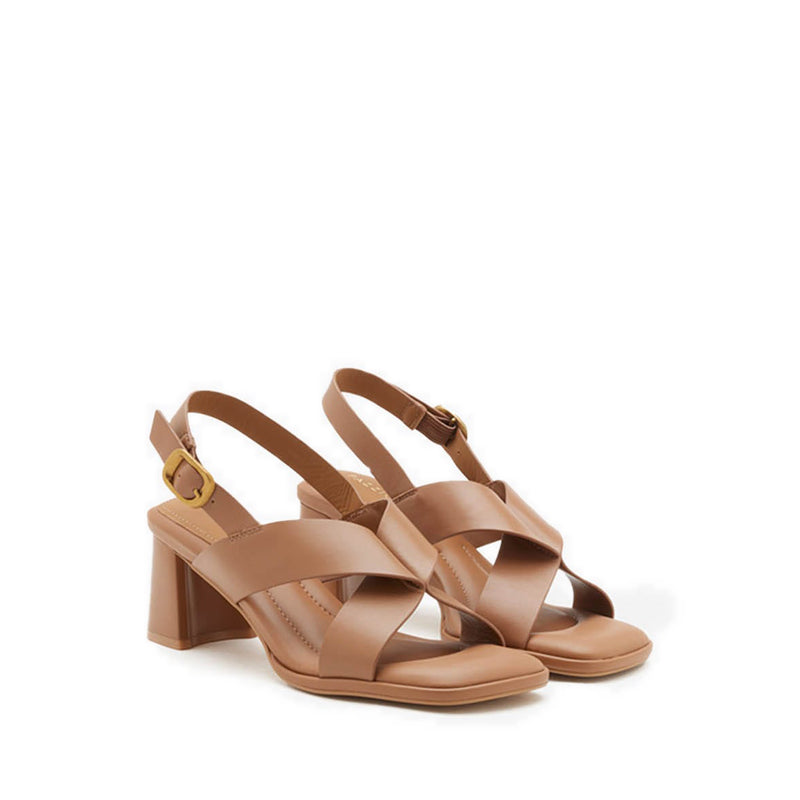 Calla Pillow Strappy Heels - Brown