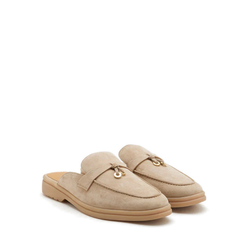 Mavis Suede Mules - Beige