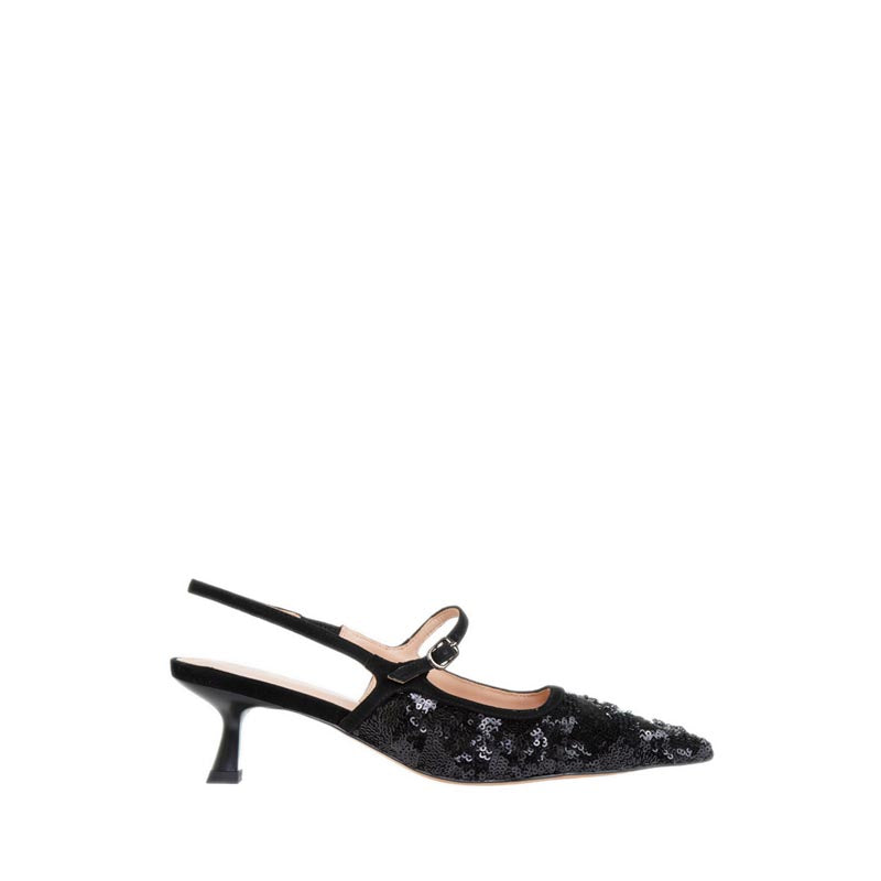 YQ37 Slingback Heels - Black