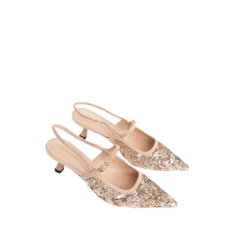 YQ37 Slingback Heels - Champagne