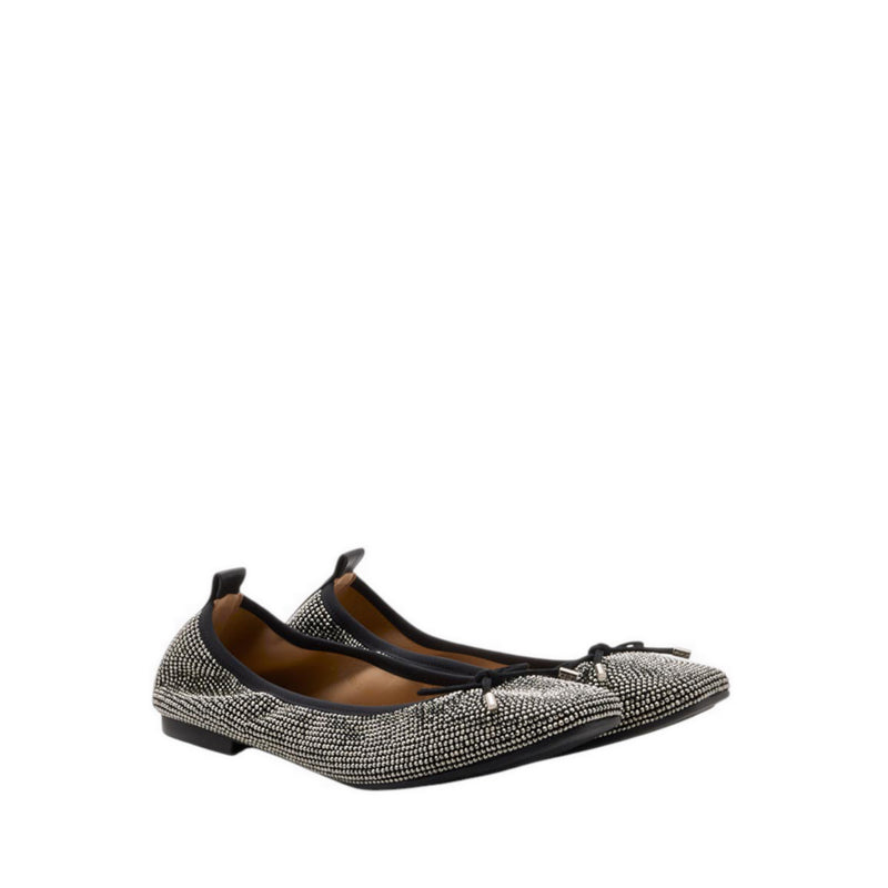 Pazzion Marcelina Crystal Embellished Bow Flats - Black
