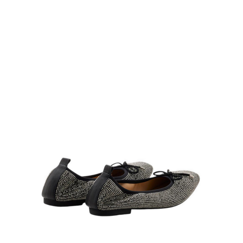 Pazzion Marcelina Crystal Embellished Bow Flats - Black