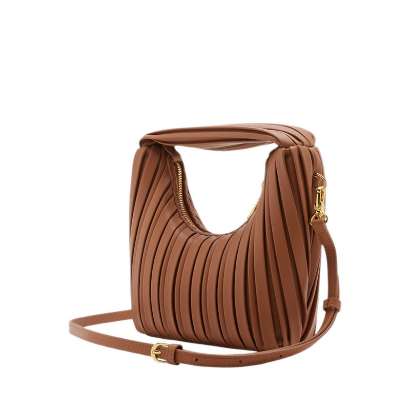 Celia Pleated Bag - Brown