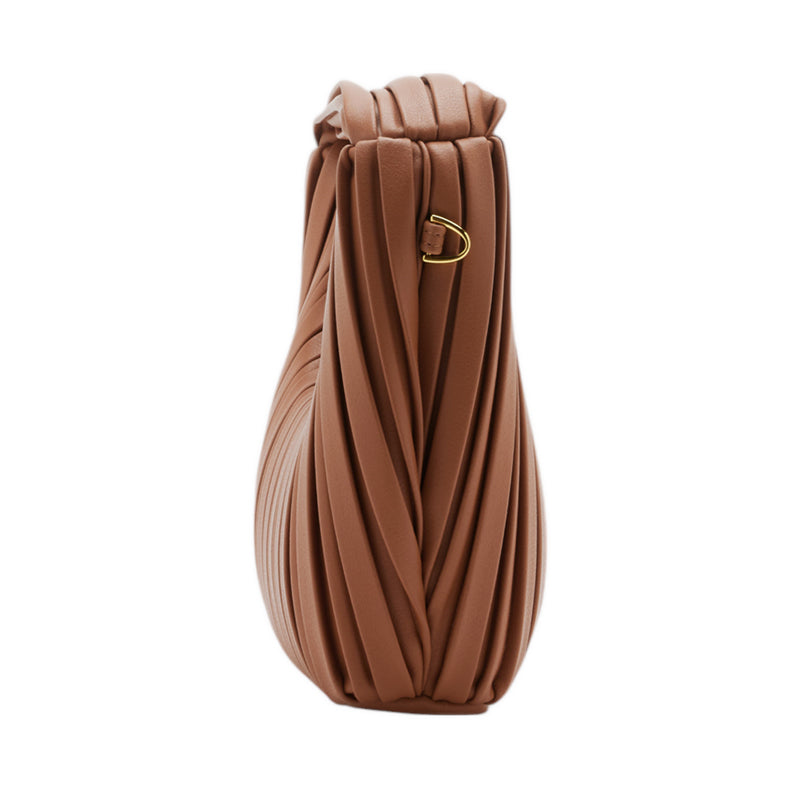 Celia Pleated Bag - Brown