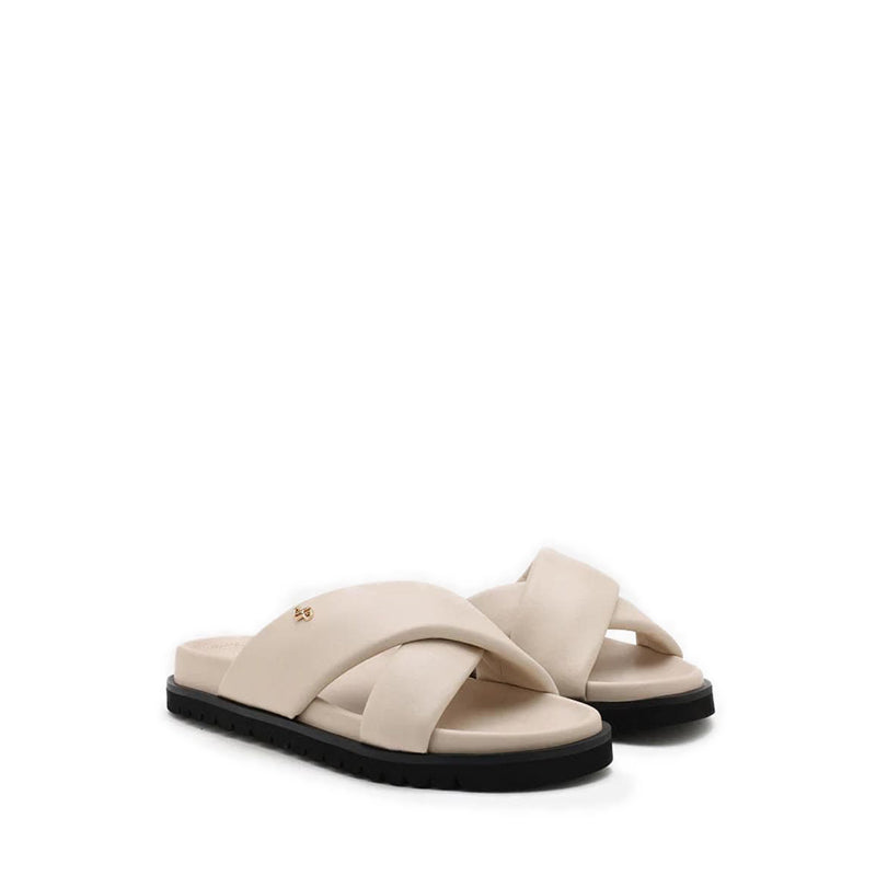 Della Slip On Slide Sandals - Beige