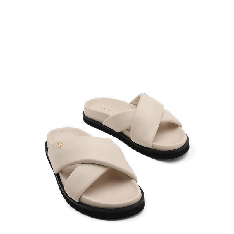 Della Slip On Slide Sandals - Beige