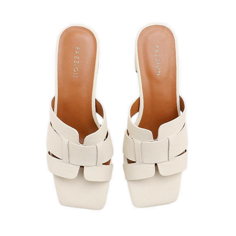 Elmira Cowhide Leather Heels - Beige