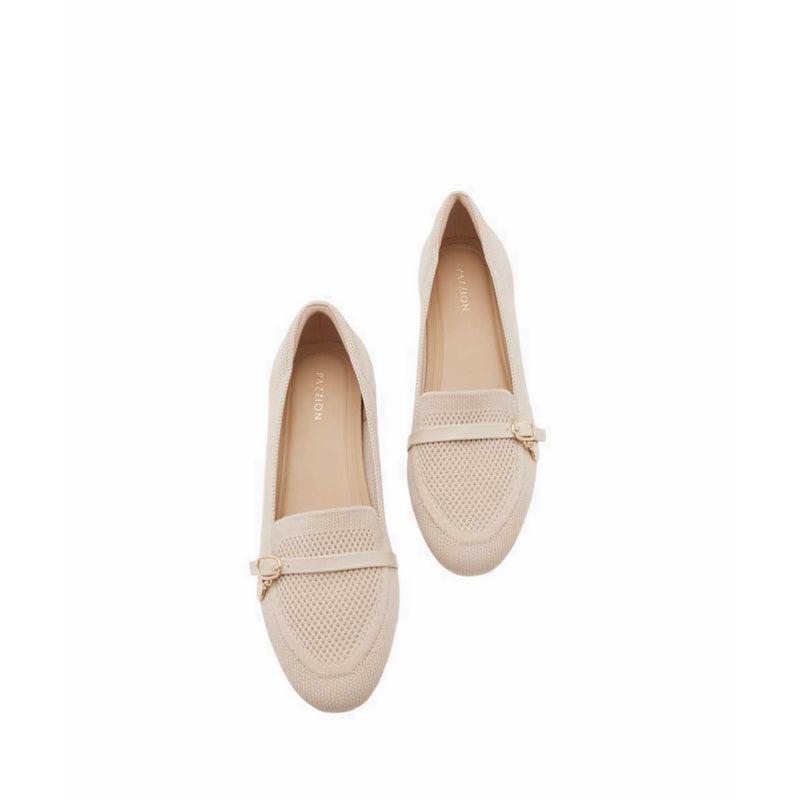 Flats With Metal Hardware - Beige